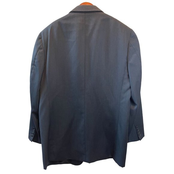 Joseph Abboud Mens Wool Coat Sports Blazer Single Breasted Long Sleeve Blue 46R - Picture 2 of 8